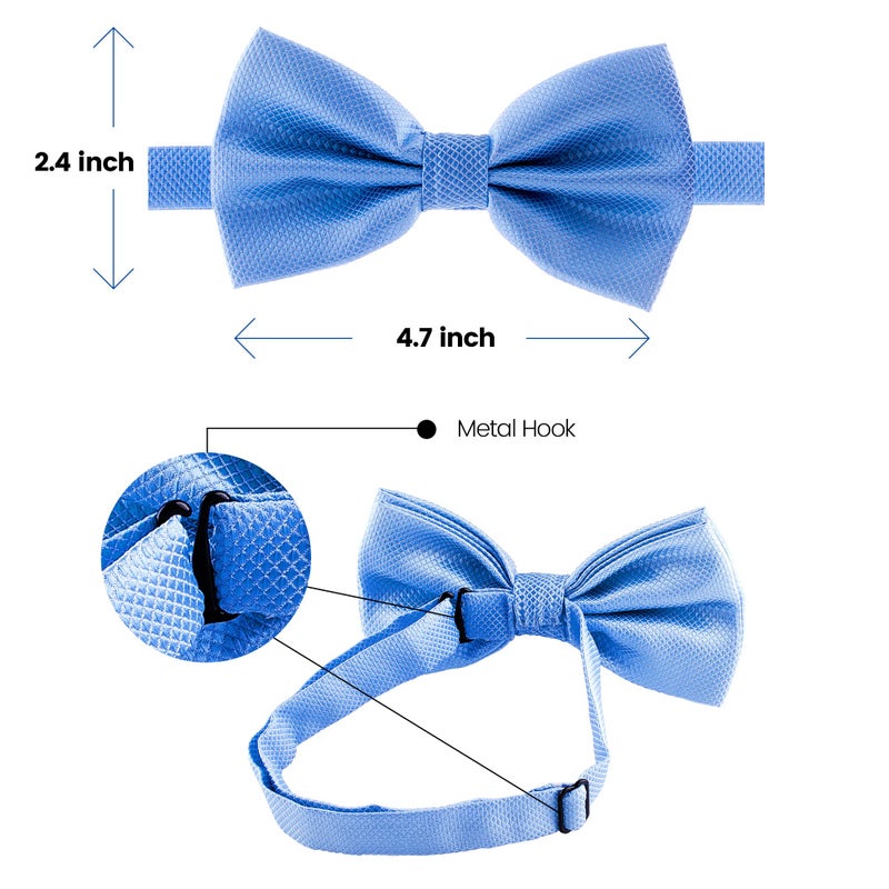 Man of Men Bow Tie for Men Polyester Solid Pretied Bowties Adjustable Tuxedos Bowtie for Weddings & Groomâ€™s Gift â€“ Bow Ties for Women (1, Baby Blue) - Image 5